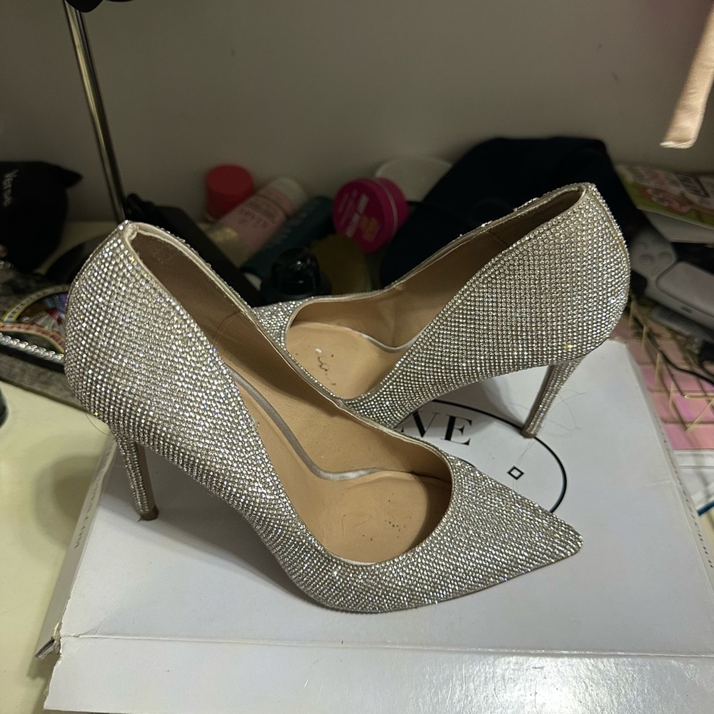 Steve Madden Sparkling Silver Heels